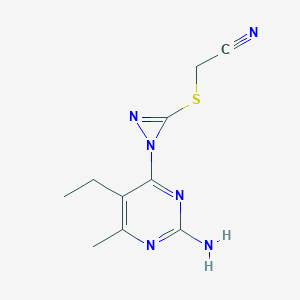 molecular formula C10H12N6S B4842693 {[1-(2-amino-5-ethyl-6-methyl-4-pyrimidinyl)-1H-diaziren-3-yl]thio}acetonitrile 