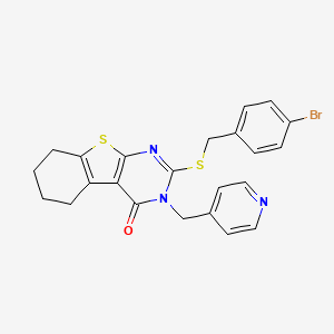 molecular formula C23H20BrN3OS2 B4842715 2-[(4-bromobenzyl)thio]-3-(4-pyridinylmethyl)-5,6,7,8-tetrahydro[1]benzothieno[2,3-d]pyrimidin-4(3H)-one 