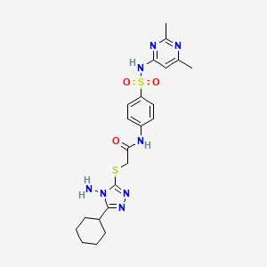 2-[(4-amino-5-cyclohexyl-4H-1,2,4-triazol-3-yl)thio]-N-(4-{[(2,6-dimethyl-4-pyrimidinyl)amino]sulfonyl}phenyl)acetamide