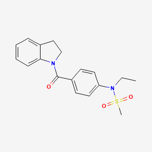 molecular formula C18H20N2O3S B4842764 N-[4-(2,3-dihydro-1H-indol-1-ylcarbonyl)phenyl]-N-ethylmethanesulfonamide 