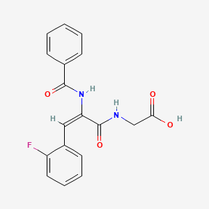 molecular formula C18H15FN2O4 B4842770 N-[2-(benzoylamino)-3-(2-fluorophenyl)acryloyl]glycine 