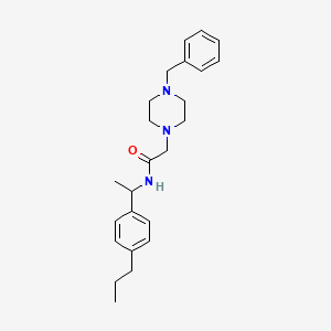 molecular formula C24H33N3O B4842782 2-(4-benzyl-1-piperazinyl)-N-[1-(4-propylphenyl)ethyl]acetamide 