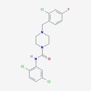 molecular formula C18H17Cl3FN3O B4842838 4-(2-chloro-4-fluorobenzyl)-N-(2,5-dichlorophenyl)-1-piperazinecarboxamide 