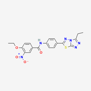 molecular formula C20H18N6O4S B4842842 4-ethoxy-N-[4-(3-ethyl[1,2,4]triazolo[3,4-b][1,3,4]thiadiazol-6-yl)phenyl]-3-nitrobenzamide 