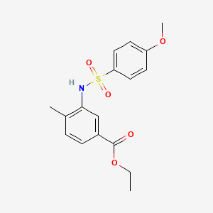 molecular formula C17H19NO5S B4842867 ethyl 3-{[(4-methoxyphenyl)sulfonyl]amino}-4-methylbenzoate 
