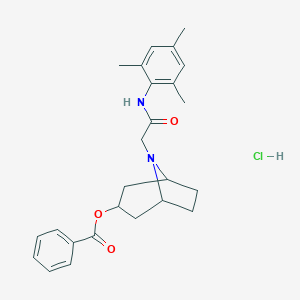 molecular formula C25H31ClN2O3 B048429 3-Benzoyloxynortropanoacetomesidide hydrochloride CAS No. 123202-97-1