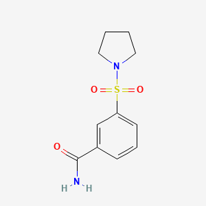 molecular formula C11H14N2O3S B4842910 3-(1-pyrrolidinylsulfonyl)benzamide 
