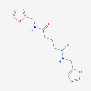 molecular formula C15H18N2O4 B4842945 N,N'-bis(2-furylmethyl)pentanediamide 