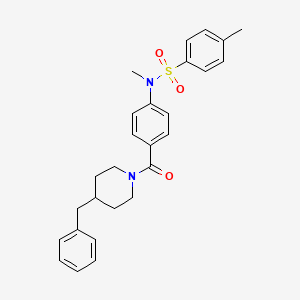 molecular formula C27H30N2O3S B4842952 N-{4-[(4-benzyl-1-piperidinyl)carbonyl]phenyl}-N,4-dimethylbenzenesulfonamide 
