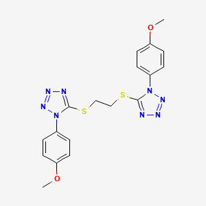 molecular formula C18H18N8O2S2 B4842967 5,5'-[1,2-ethanediylbis(thio)]bis[1-(4-methoxyphenyl)-1H-tetrazole] 