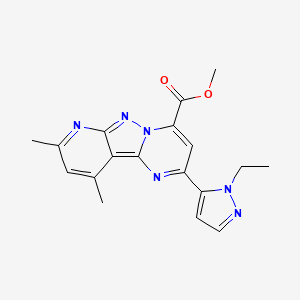 molecular formula C18H18N6O2 B4842987 methyl 2-(1-ethyl-1H-pyrazol-5-yl)-8,10-dimethylpyrido[2',3':3,4]pyrazolo[1,5-a]pyrimidine-4-carboxylate 