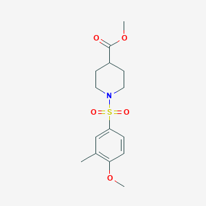 molecular formula C15H21NO5S B4843006 methyl 1-[(4-methoxy-3-methylphenyl)sulfonyl]-4-piperidinecarboxylate 