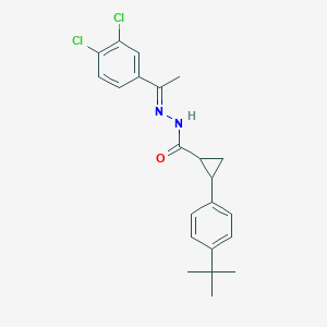 molecular formula C22H24Cl2N2O B4843019 2-(4-tert-butylphenyl)-N'-[1-(3,4-dichlorophenyl)ethylidene]cyclopropanecarbohydrazide 