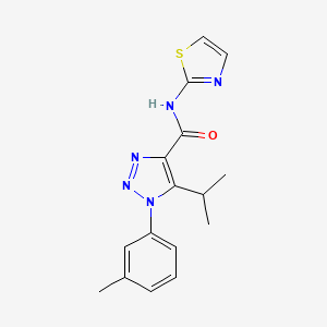 molecular formula C16H17N5OS B4843027 5-isopropyl-1-(3-methylphenyl)-N-1,3-thiazol-2-yl-1H-1,2,3-triazole-4-carboxamide 
