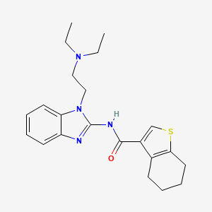 molecular formula C22H28N4OS B4843030 N-{1-[2-(diethylamino)ethyl]-1H-benzimidazol-2-yl}-4,5,6,7-tetrahydro-1-benzothiophene-3-carboxamide 