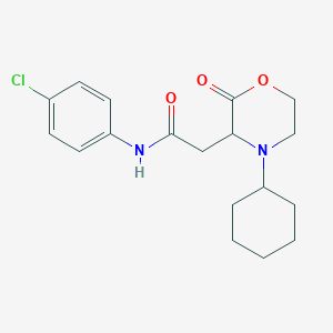 molecular formula C18H23ClN2O3 B4843037 N-(4-chlorophenyl)-2-(4-cyclohexyl-2-oxo-3-morpholinyl)acetamide 