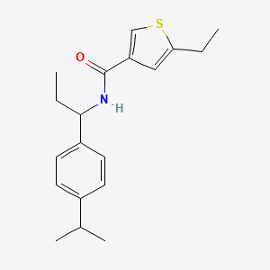 molecular formula C19H25NOS B4843052 5-ethyl-N-[1-(4-isopropylphenyl)propyl]-3-thiophenecarboxamide 