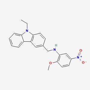 molecular formula C22H21N3O3 B4843053 N-[(9-ethyl-9H-carbazol-3-yl)methyl]-2-methoxy-5-nitroaniline 