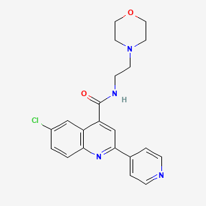 6-chloro-N-[2-(4-morpholinyl)ethyl]-2-(4-pyridinyl)-4-quinolinecarboxamide