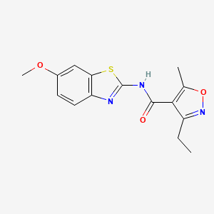 molecular formula C15H15N3O3S B4843092 3-ethyl-N-(6-methoxy-1,3-benzothiazol-2-yl)-5-methyl-4-isoxazolecarboxamide 