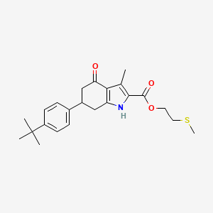 molecular formula C23H29NO3S B4843093 2-(methylthio)ethyl 6-(4-tert-butylphenyl)-3-methyl-4-oxo-4,5,6,7-tetrahydro-1H-indole-2-carboxylate 