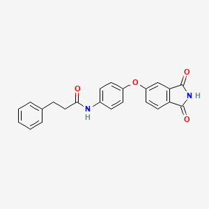 molecular formula C23H18N2O4 B4843100 N-{4-[(1,3-dioxo-2,3-dihydro-1H-isoindol-5-yl)oxy]phenyl}-3-phenylpropanamide 