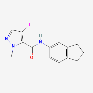 molecular formula C14H14IN3O B4843130 N-(2,3-dihydro-1H-inden-5-yl)-4-iodo-1-methyl-1H-pyrazole-5-carboxamide 