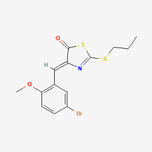 molecular formula C14H14BrNO2S2 B4843133 4-(5-bromo-2-methoxybenzylidene)-2-(propylthio)-1,3-thiazol-5(4H)-one 
