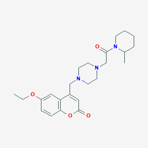 molecular formula C24H33N3O4 B4843134 6-ethoxy-4-({4-[2-(2-methyl-1-piperidinyl)-2-oxoethyl]-1-piperazinyl}methyl)-2H-chromen-2-one 