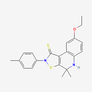 molecular formula C21H22N2OS2 B4843142 8-ethoxy-4,4-dimethyl-2-(4-methylphenyl)-4,5-dihydroisothiazolo[5,4-c]quinoline-1(2H)-thione 