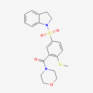 molecular formula C20H22N2O4S2 B4843144 1-{[4-(methylthio)-3-(4-morpholinylcarbonyl)phenyl]sulfonyl}indoline 