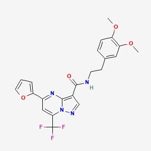molecular formula C22H19F3N4O4 B4843159 N-[2-(3,4-dimethoxyphenyl)ethyl]-5-(2-furyl)-7-(trifluoromethyl)pyrazolo[1,5-a]pyrimidine-3-carboxamide 