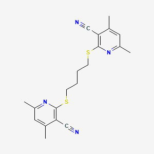 molecular formula C20H22N4S2 B4843172 2,2'-[1,4-butanediylbis(thio)]bis(4,6-dimethylnicotinonitrile) 