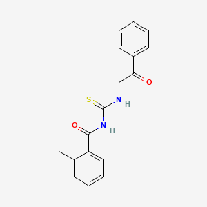 molecular formula C17H16N2O2S B4843182 2-methyl-N-{[(2-oxo-2-phenylethyl)amino]carbonothioyl}benzamide 