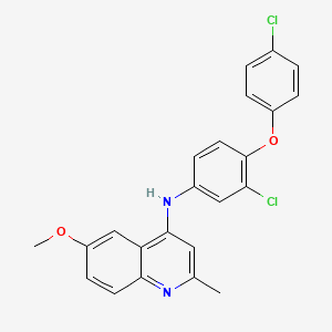 N-[3-chloro-4-(4-chlorophenoxy)phenyl]-6-methoxy-2-methyl-4-quinolinamine