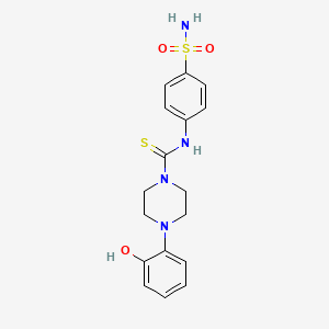 molecular formula C17H20N4O3S2 B4843196 N-[4-(aminosulfonyl)phenyl]-4-(2-hydroxyphenyl)-1-piperazinecarbothioamide 