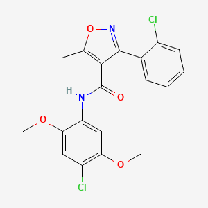 molecular formula C19H16Cl2N2O4 B4843229 N-(4-chloro-2,5-dimethoxyphenyl)-3-(2-chlorophenyl)-5-methyl-4-isoxazolecarboxamide 