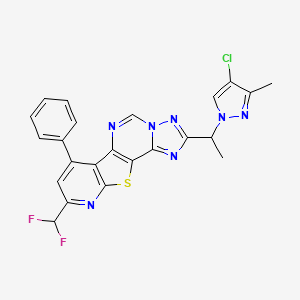 molecular formula C23H16ClF2N7S B4843230 2-[1-(4-chloro-3-methyl-1H-pyrazol-1-yl)ethyl]-9-(difluoromethyl)-7-phenylpyrido[3',2':4,5]thieno[2,3-e][1,2,4]triazolo[1,5-c]pyrimidine 