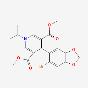 molecular formula C19H20BrNO6 B4843237 dimethyl 4-(6-bromo-1,3-benzodioxol-5-yl)-1-isopropyl-1,4-dihydro-3,5-pyridinedicarboxylate 