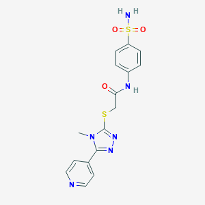 molecular formula C16H16N6O3S2 B484324 2-{[4-methyl-5-(pyridin-4-yl)-4H-1,2,4-triazol-3-yl]sulfanyl}-N-(4-sulfamoylphenyl)acetamide CAS No. 678985-03-0