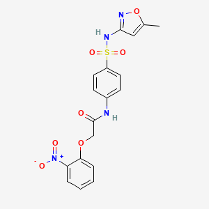 molecular formula C18H16N4O7S B4843252 N-(4-{[(5-methyl-3-isoxazolyl)amino]sulfonyl}phenyl)-2-(2-nitrophenoxy)acetamide 