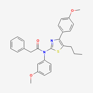 molecular formula C28H28N2O3S B4843268 N-(3-methoxyphenyl)-N-[4-(4-methoxyphenyl)-5-propyl-1,3-thiazol-2-yl]-2-phenylacetamide 