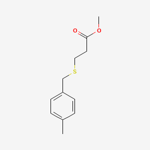 molecular formula C12H16O2S B4843278 methyl 3-[(4-methylbenzyl)thio]propanoate 