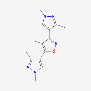 molecular formula C14H17N5O B4843280 3,5-bis(1,3-dimethyl-1H-pyrazol-4-yl)-4-methylisoxazole 