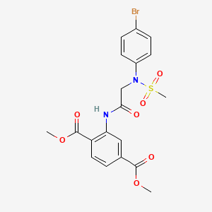 molecular formula C19H19BrN2O7S B4843287 dimethyl 2-{[N-(4-bromophenyl)-N-(methylsulfonyl)glycyl]amino}terephthalate 