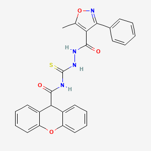 molecular formula C26H20N4O4S B4843297 N-({2-[(5-methyl-3-phenyl-4-isoxazolyl)carbonyl]hydrazino}carbonothioyl)-9H-xanthene-9-carboxamide 