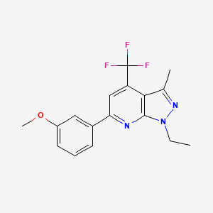 molecular formula C17H16F3N3O B4843314 1-ethyl-6-(3-methoxyphenyl)-3-methyl-4-(trifluoromethyl)-1H-pyrazolo[3,4-b]pyridine 