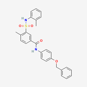 molecular formula C28H26N2O4S B4843317 N-[4-(benzyloxy)phenyl]-4-methyl-3-{[(2-methylphenyl)amino]sulfonyl}benzamide 