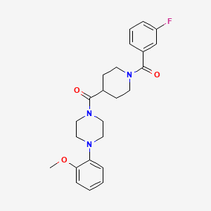 molecular formula C24H28FN3O3 B4843338 1-{[1-(3-fluorobenzoyl)-4-piperidinyl]carbonyl}-4-(2-methoxyphenyl)piperazine 