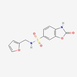 molecular formula C12H10N2O5S B4843348 N-(2-furylmethyl)-2-oxo-2,3-dihydro-1,3-benzoxazole-6-sulfonamide 